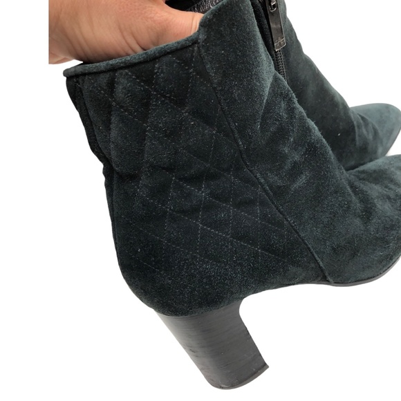 Black Aquatalia Quilted Leather Suede Booties Sz 7 - Picture 6 of 16